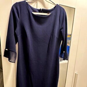 Elegant Navy Blue Dress by SLNY Size 8